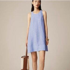 j crew button back linen shift dress J Crew Womens XS Tall TXS Button Back Linen Shift Dress AY636 Tan Natural